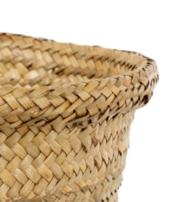 GloboStar® Artificial Garden CECILIA 20344 Διακοσμητικό Ψάθινο Καλάθι – Κασπώ Γλάστρα – Flower Pot Μπεζ Φ30cm x Υ30cm