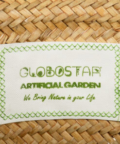 GloboStar® Artificial Garden CECILIA 20344 Διακοσμητικό Ψάθινο Καλάθι – Κασπώ Γλάστρα – Flower Pot Μπεζ Φ30cm x Υ30cm