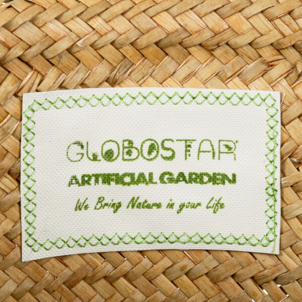 GloboStar® Artificial Garden CECILIA 20344 Διακοσμητικό Ψάθινο Καλάθι – Κασπώ Γλάστρα – Flower Pot Μπεζ Φ30cm x Υ30cm