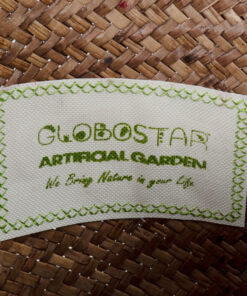 GloboStar® Artificial Garden SKIATHOS 20345 Διακοσμητικό Ψάθινο Καλάθι – Κασπώ Γλάστρα – Flower Pot Καφέ Φ24cm x Υ24cm