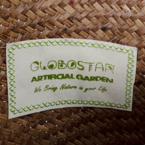 GloboStar® Artificial Garden SKIATHOS 20345 Διακοσμητικό Ψάθινο Καλάθι – Κασπώ Γλάστρα – Flower Pot Καφέ Φ24cm x Υ24cm
