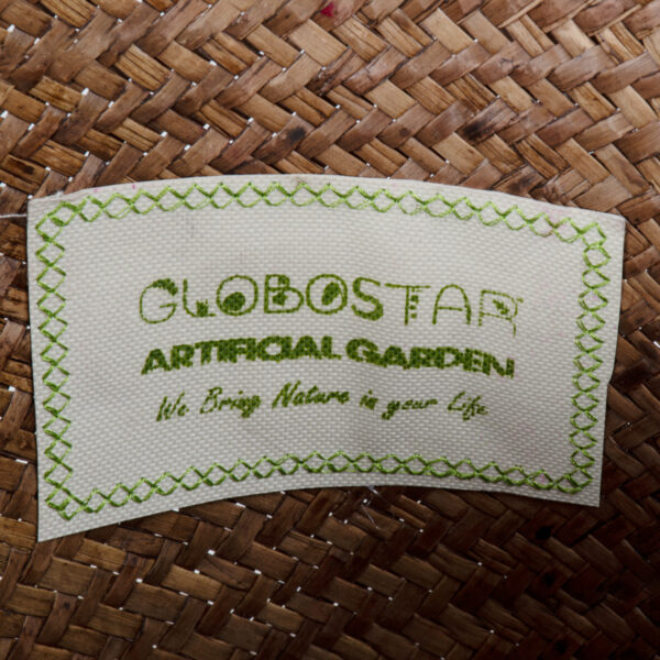 GloboStar® Artificial Garden SKIATHOS 20345 Διακοσμητικό Ψάθινο Καλάθι – Κασπώ Γλάστρα – Flower Pot Καφέ Φ24cm x Υ24cm