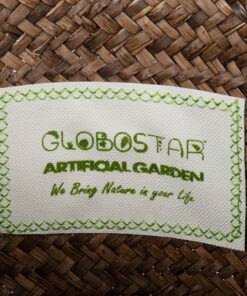 GloboStar® Artificial Garden SKIATHOS 20346 Διακοσμητικό Ψάθινο Καλάθι – Κασπώ Γλάστρα – Flower Pot Καφέ Φ26cm x Υ26cm