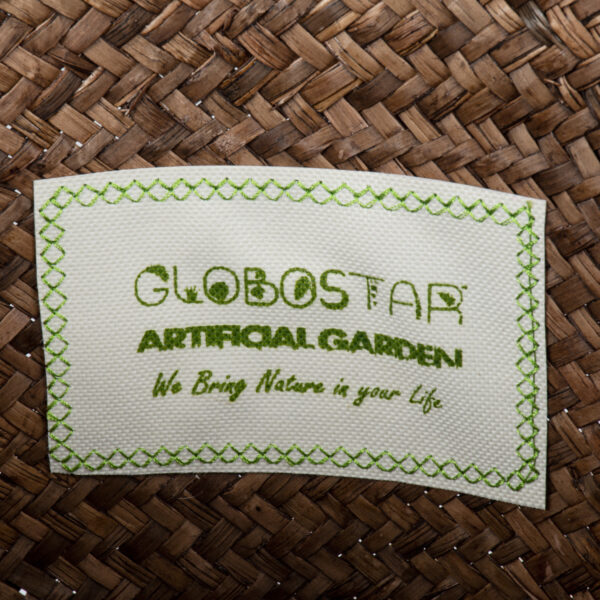 GloboStar® Artificial Garden SKIATHOS 20346 Διακοσμητικό Ψάθινο Καλάθι – Κασπώ Γλάστρα – Flower Pot Καφέ Φ26cm x Υ26cm
