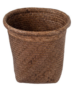 GloboStar® Artificial Garden SKIATHOS 20347 Διακοσμητικό Ψάθινο Καλάθι – Κασπώ Γλάστρα – Flower Pot Καφέ Φ30cm x Υ30cm