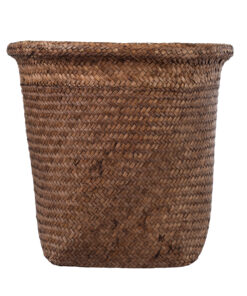 GloboStar® Artificial Garden SKIATHOS 20347 Διακοσμητικό Ψάθινο Καλάθι – Κασπώ Γλάστρα – Flower Pot Καφέ Φ30cm x Υ30cm