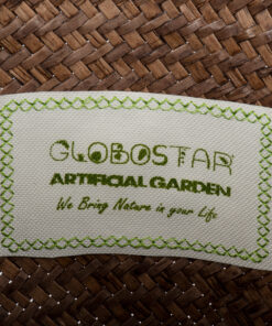 GloboStar® Artificial Garden SKIATHOS 20347 Διακοσμητικό Ψάθινο Καλάθι – Κασπώ Γλάστρα – Flower Pot Καφέ Φ30cm x Υ30cm