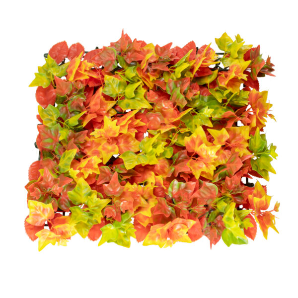 GloboStar® Artificial Garden AUTUMN MAPLE 20349 Τεχνητό Διακοσμητικό Πάνελ Φυλλωσιάς – Κάθετος Κήπος σύνθεση Φθινοπωρινός Σφένδαμος Μ50 x Π50 x Υ10cm