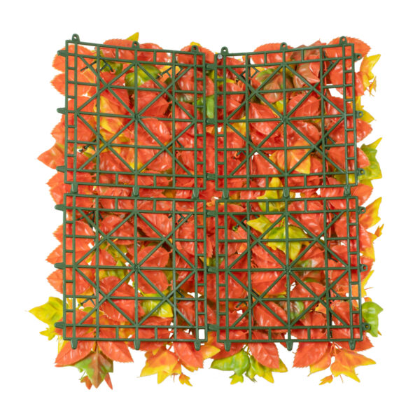 GloboStar® Artificial Garden AUTUMN MAPLE 20349 Τεχνητό Διακοσμητικό Πάνελ Φυλλωσιάς – Κάθετος Κήπος σύνθεση Φθινοπωρινός Σφένδαμος Μ50 x Π50 x Υ10cm