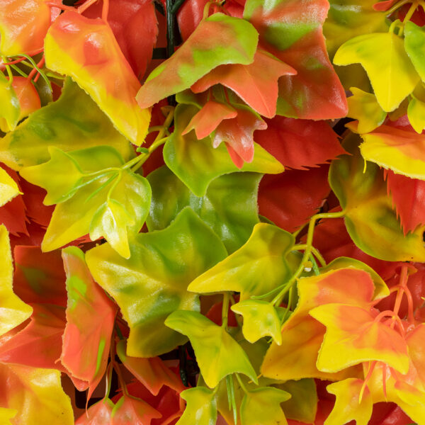 GloboStar® Artificial Garden AUTUMN MAPLE 20349 Τεχνητό Διακοσμητικό Πάνελ Φυλλωσιάς – Κάθετος Κήπος σύνθεση Φθινοπωρινός Σφένδαμος Μ50 x Π50 x Υ10cm