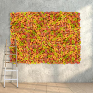 GloboStar® Artificial Garden AUTUMN MAPLE 20349 Τεχνητό Διακοσμητικό Πάνελ Φυλλωσιάς – Κάθετος Κήπος σύνθεση Φθινοπωρινός Σφένδαμος Μ50 x Π50 x Υ10cm