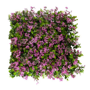 GloboStar® Artificial Garden CYPHEA HYSSOPIFOLIA 20350 Τεχνητό Διακοσμητικό Πάνελ Λουλουδιών – Κάθετος Κήπος σύνθεση Άνθος Κουφέας Μ50 x Π50 x Υ11cm
