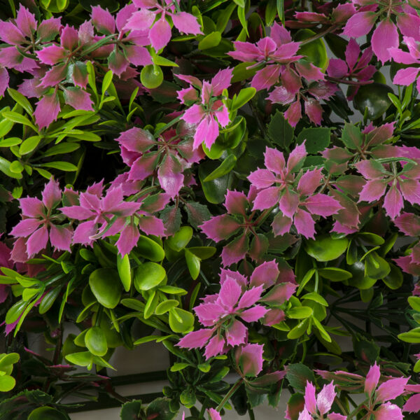 GloboStar® Artificial Garden CYPHEA HYSSOPIFOLIA 20350 Τεχνητό Διακοσμητικό Πάνελ Λουλουδιών – Κάθετος Κήπος σύνθεση Άνθος Κουφέας Μ50 x Π50 x Υ11cm