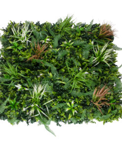 GloboStar® Artificial Garden JUNGLE FERN 20351 Τεχνητό Διακοσμητικό Πάνελ Φυλλωσιάς – Κάθετος Κήπος σύνθεση Ζούγκλα Φτέρης Μ100 x Π100 x Υ20cm