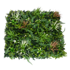 GloboStar® Artificial Garden JUNGLE FERN 20351 Τεχνητό Διακοσμητικό Πάνελ Φυλλωσιάς – Κάθετος Κήπος σύνθεση Ζούγκλα Φτέρης Μ100 x Π100 x Υ20cm