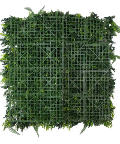 GloboStar® Artificial Garden JUNGLE FERN 20351 Τεχνητό Διακοσμητικό Πάνελ Φυλλωσιάς – Κάθετος Κήπος σύνθεση Ζούγκλα Φτέρης Μ100 x Π100 x Υ20cm