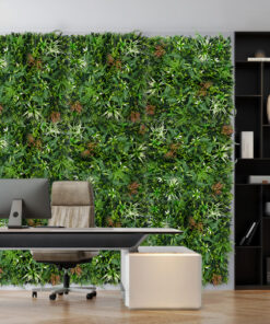GloboStar® Artificial Garden JUNGLE FERN 20351 Τεχνητό Διακοσμητικό Πάνελ Φυλλωσιάς – Κάθετος Κήπος σύνθεση Ζούγκλα Φτέρης Μ100 x Π100 x Υ20cm