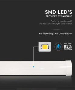 LED Πρισματικό Γραμμικό Φωτιστικό 120cm 40W V-TAC PRO Samsung Chip 4800lm 120° Φυσικό 4000K – 20351