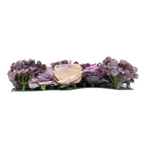 GloboStar® Artificial Garden ROSES STORY 20352 Τεχνητό Διακοσμητικό Πάνελ Λουλουδιών – Κάθετος Κήπος σύνθεση Μωβ & Ροζ Τριαντάφυλλα Μ40 x Π60 x Υ8cm