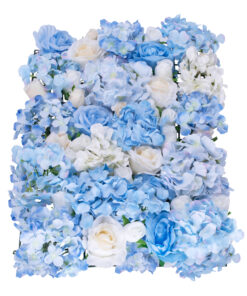 GloboStar® Artificial Garden ROSES STORY 20353 Τεχνητό Διακοσμητικό Πάνελ Λουλουδιών – Κάθετος Κήπος σύνθεση Μπλε & Μπεζ Τριαντάφυλλα Μ40 x Π60 x Υ10cm