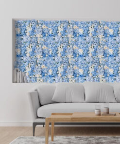 GloboStar® Artificial Garden ROSES STORY 20353 Τεχνητό Διακοσμητικό Πάνελ Λουλουδιών – Κάθετος Κήπος σύνθεση Μπλε & Μπεζ Τριαντάφυλλα Μ40 x Π60 x Υ10cm