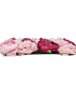 GloboStar® Artificial Garden ROSES STORY 20355 Τεχνητό Διακοσμητικό Πάνελ Λουλουδιών – Κάθετος Κήπος σύνθεση Ροζ & Βυσσινί Τριαντάφυλλα Μ40 x Π60 x Υ8cm