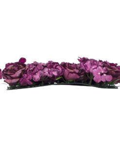 GloboStar® Artificial Garden ROSES STORY 20356 Τεχνητό Διακοσμητικό Πάνελ Λουλουδιών – Κάθετος Κήπος σύνθεση Φουξ & Βυσσινί Τριαντάφυλλα Μ40 x Π60 x Υ10cm