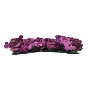 GloboStar® Artificial Garden ROSES STORY 20356 Τεχνητό Διακοσμητικό Πάνελ Λουλουδιών – Κάθετος Κήπος σύνθεση Φουξ & Βυσσινί Τριαντάφυλλα Μ40 x Π60 x Υ10cm