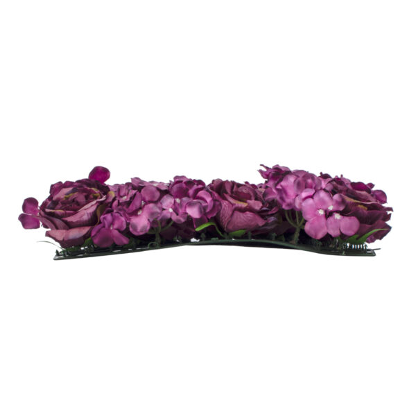 GloboStar® Artificial Garden ROSES STORY 20356 Τεχνητό Διακοσμητικό Πάνελ Λουλουδιών – Κάθετος Κήπος σύνθεση Φουξ & Βυσσινί Τριαντάφυλλα Μ40 x Π60 x Υ10cm