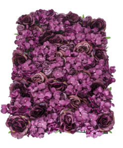 GloboStar® Artificial Garden ROSES STORY 20356 Τεχνητό Διακοσμητικό Πάνελ Λουλουδιών – Κάθετος Κήπος σύνθεση Φουξ & Βυσσινί Τριαντάφυλλα Μ40 x Π60 x Υ10cm