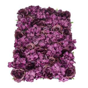 GloboStar® Artificial Garden ROSES STORY 20356 Τεχνητό Διακοσμητικό Πάνελ Λουλουδιών – Κάθετος Κήπος σύνθεση Φουξ & Βυσσινί Τριαντάφυλλα Μ40 x Π60 x Υ10cm