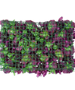 GloboStar® Artificial Garden ROSES STORY 20356 Τεχνητό Διακοσμητικό Πάνελ Λουλουδιών – Κάθετος Κήπος σύνθεση Φουξ & Βυσσινί Τριαντάφυλλα Μ40 x Π60 x Υ10cm