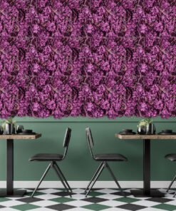 GloboStar® Artificial Garden ROSES STORY 20356 Τεχνητό Διακοσμητικό Πάνελ Λουλουδιών – Κάθετος Κήπος σύνθεση Φουξ & Βυσσινί Τριαντάφυλλα Μ40 x Π60 x Υ10cm