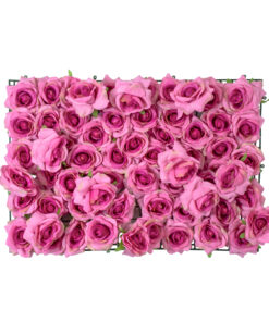 GloboStar® Artificial Garden ROSES STORY 20357 Τεχνητό Διακοσμητικό Πάνελ Λουλουδιών – Κάθετος Κήπος σύνθεση Βυσσινί Τριαντάφυλλα Μ40 x Π60 x Υ15cm
