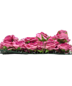 GloboStar® Artificial Garden ROSES STORY 20357 Τεχνητό Διακοσμητικό Πάνελ Λουλουδιών – Κάθετος Κήπος σύνθεση Βυσσινί Τριαντάφυλλα Μ40 x Π60 x Υ15cm