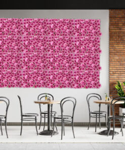 GloboStar® Artificial Garden ROSES STORY 20357 Τεχνητό Διακοσμητικό Πάνελ Λουλουδιών – Κάθετος Κήπος σύνθεση Βυσσινί Τριαντάφυλλα Μ40 x Π60 x Υ15cm