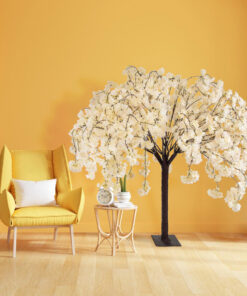GloboStar® Artificial Garden SALMON CHERRY BLOSSOM TREE 20358 Τεχνητό Διακοσμητικό Δέντρο Σομόν Άνθος Κερασιάς Υ140cm