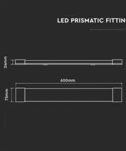 LED Πρισματικό Γραμμικό Φωτιστικό 60cm 15W V-TAC PRO 2250lm 120° Θερμό 3000K – 20359