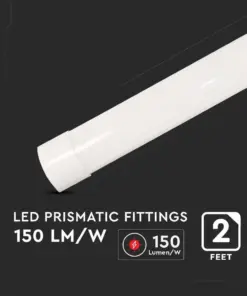 LED Πρισματικό Γραμμικό Φωτιστικό 60cm 15W V-TAC PRO 2250lm 120° Θερμό 3000K – 20359