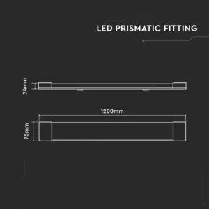 LED Πρισματικό Γραμμικό Φωτιστικό 120cm 30W V-TAC PRO  4650lm 120° Ψυχρό 6400K – 20364