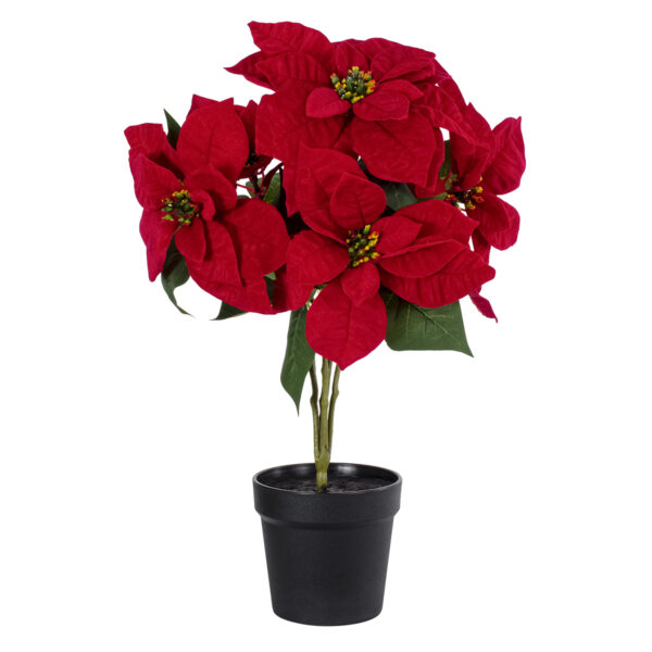 GloboStar® Artificial Garden CHRISTMASS FLOWER EUPHORBIA 20365 Τεχνητό Διακοσμητικό Χριστουγεννιάτικο Λουλούδι Αλεξανδρινό Υ49cm