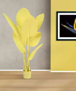 GloboStar® Artificial Garden YELLOW STRELITZIA 20367 Τεχνητό Διακοσμητικό Φυτό Κίτρινη Στερλίτσια Υ120cm