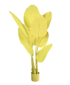 GloboStar® Artificial Garden YELLOW STRELITZIA 20367 Τεχνητό Διακοσμητικό Φυτό Κίτρινη Στερλίτσια Υ120cm