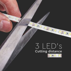LED Ταινία 7.2W V-TAC Dimmable 600lm/m Αδιάβροχη IP65 Φυσικό Λευκό 4000K 5 Μέτρα – 212044