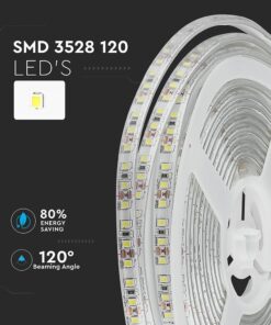 LED Ταινία 7.2W V-TAC Dimmable 600lm/m Αδιάβροχη IP65 Φυσικό Λευκό 4000K 5 Μέτρα – 212044