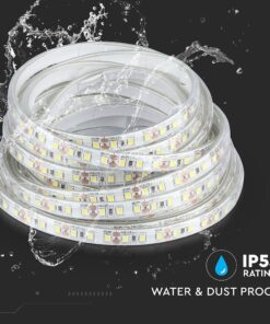 LED Ταινία 7.2W V-TAC Dimmable 600lm/m Αδιάβροχη IP65 Φυσικό Λευκό 4000K 5 Μέτρα – 212044