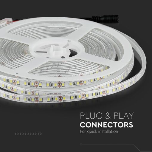 LED Ταινία 7.2W V-TAC Dimmable 600lm/m Αδιάβροχη IP65 Φυσικό Λευκό 4000K 5 Μέτρα – 212044