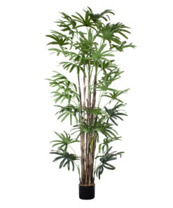 GloboStar® Artificial Garden BROADLEAF LADY PALM TREE 20384 Τεχνητό Διακοσμητικό Φυτό Πλατύφυλλος Φοίνικας Μπαμπού Υ300cm