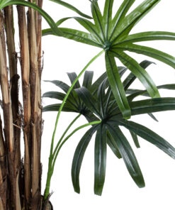 GloboStar® Artificial Garden BROADLEAF LADY PALM TREE 20384 Τεχνητό Διακοσμητικό Φυτό Πλατύφυλλος Φοίνικας Μπαμπού Υ300cm