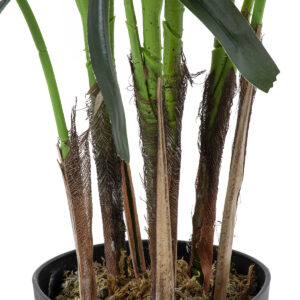 GloboStar® Artificial Garden BROADLEAF LADY PALM TREE 20386 Τεχνητό Διακοσμητικό Φυτό Πλατύφυλλος Φοίνικας Μπαμπού Υ120cm